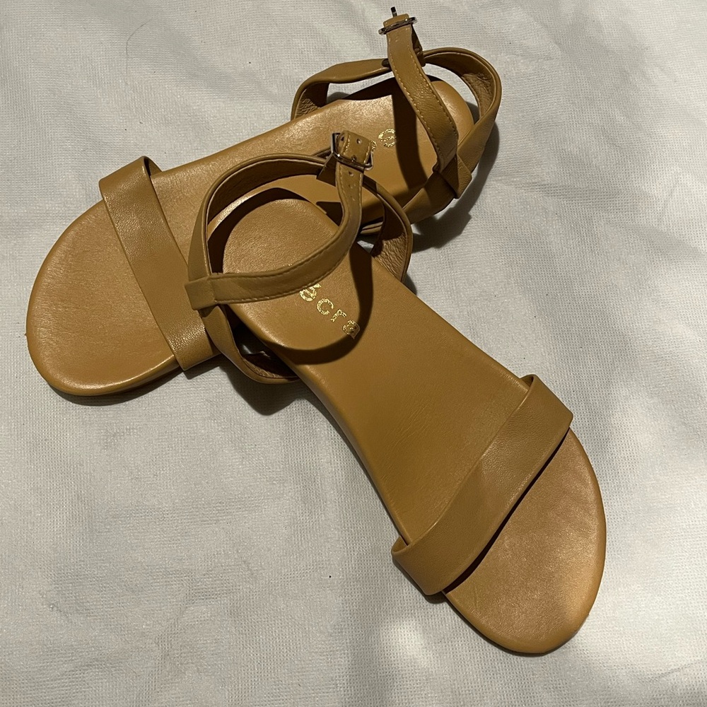 Secra Tan Leather Sandals